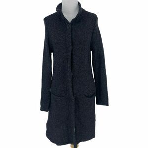 Eileen Fisher Boho Knit Organic Wool Coat Women's Size S Long Sweater Jacket. *